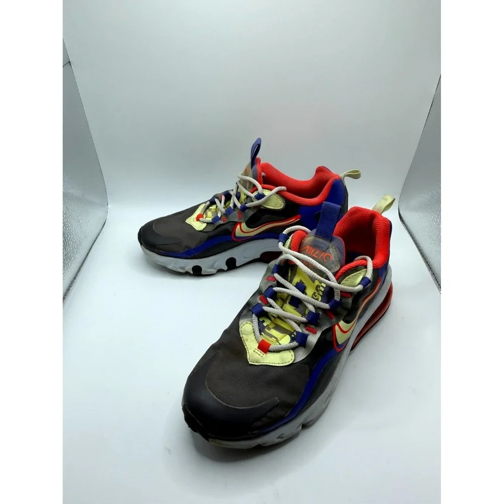 Nike Air Max 270 React GS Dunk It CT1630-001 Kids 3.5 Sneaker Gray Leather Shoes